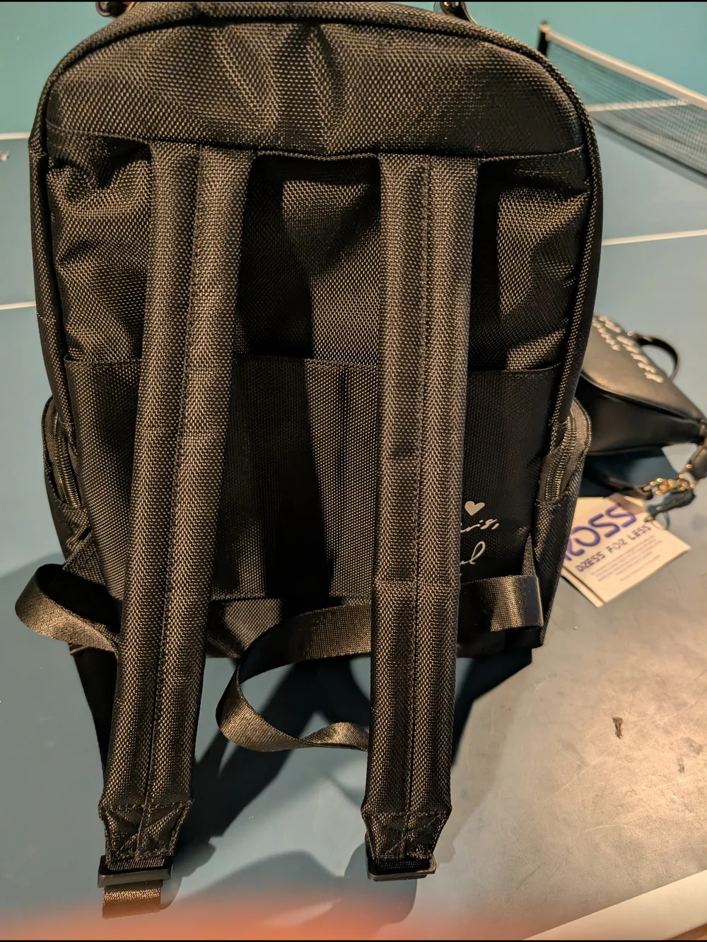 Karl Lagerfeld Black Nylon Backpack with Graphic Logo